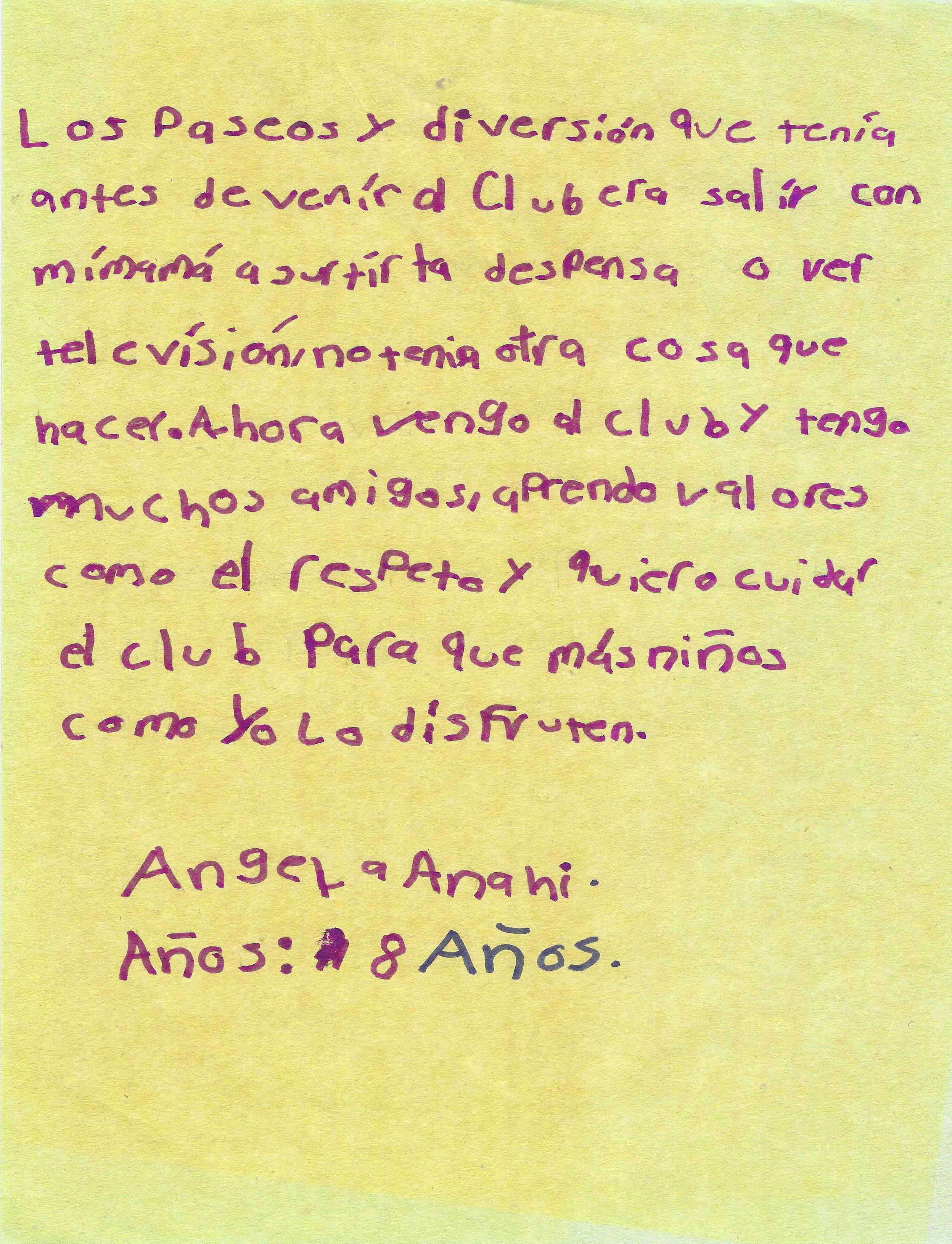 Carta de Angela Anahí 